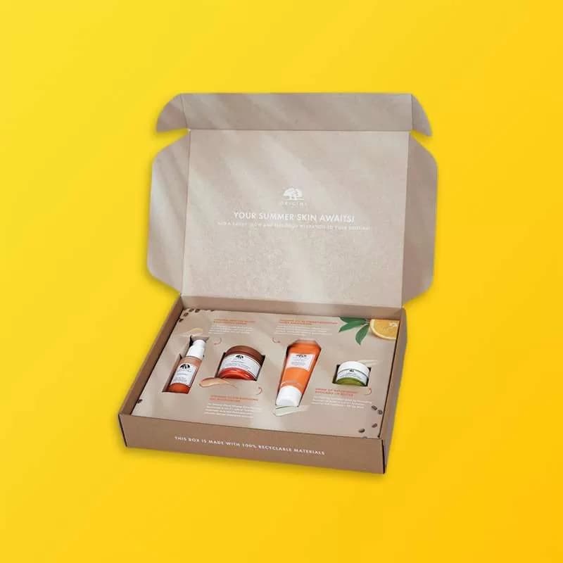 Custom makeup boxes showing printed cosmetic packaging options