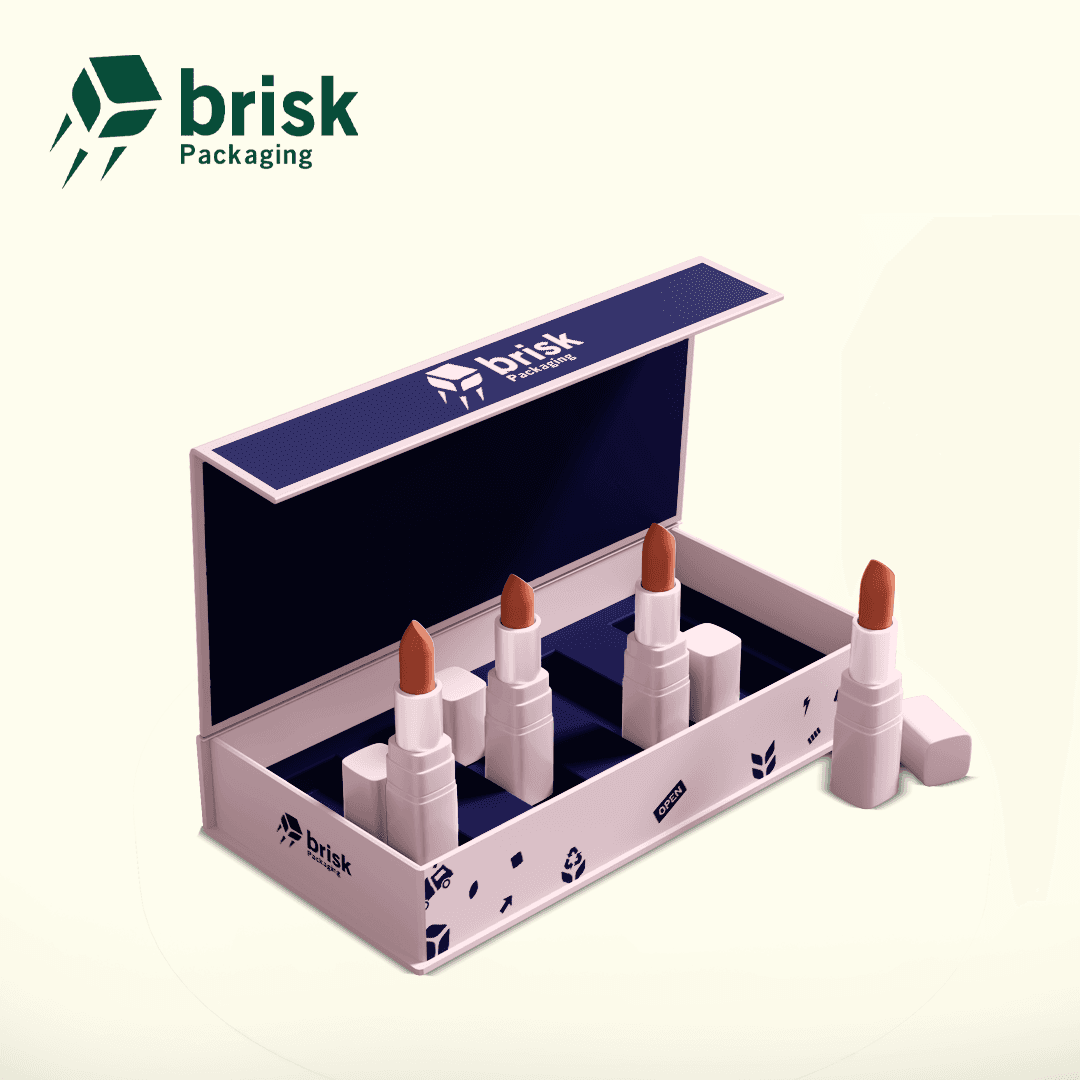 Custom box with fitted inserts holding a product securely in position