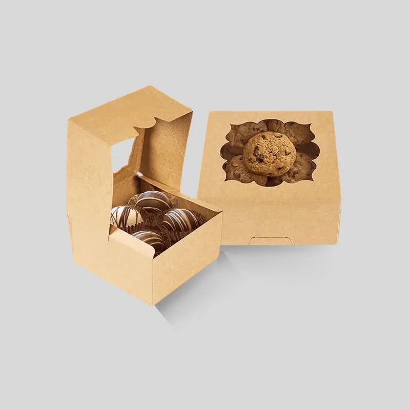 Brown Bakery Boxes with Window - Image 1