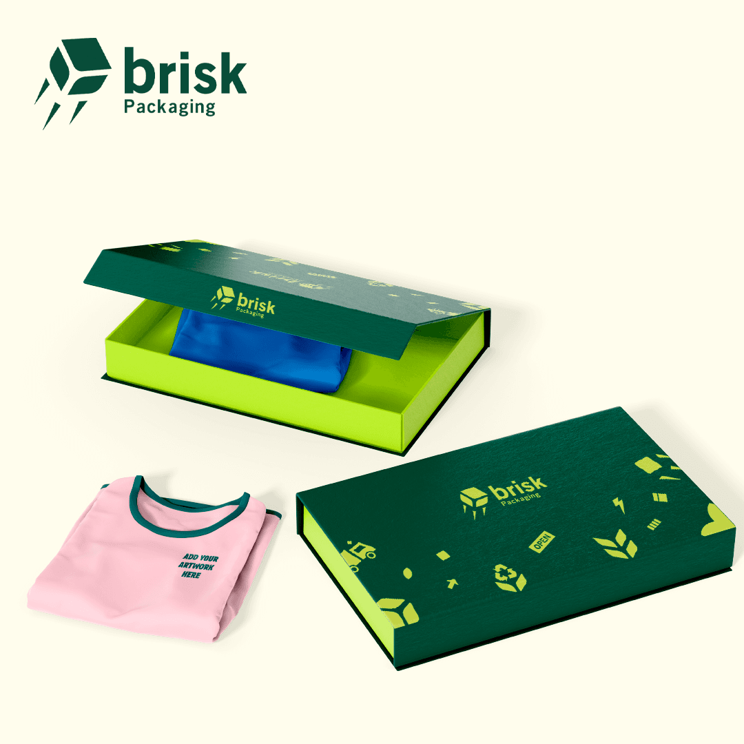 Brisk custom apparel boxes for folded clothing presentation