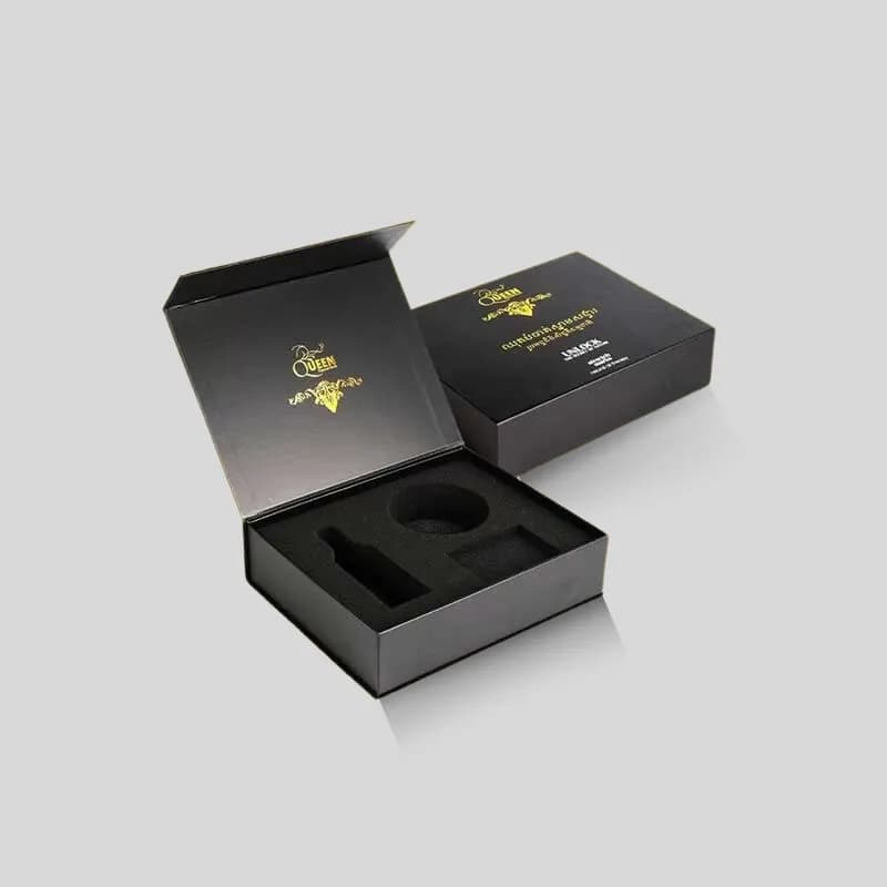 Custom booklet packaging boxes with precision custom inserts for literature and product presentation