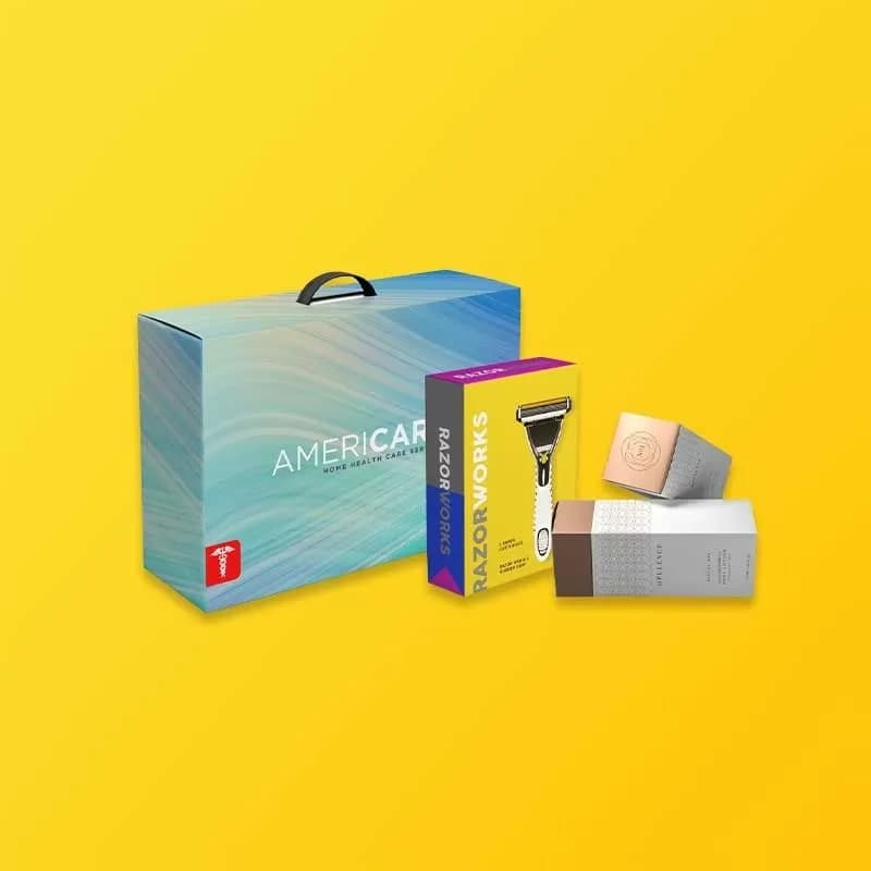 Custom paperboard folding carton box with printed retail graphics