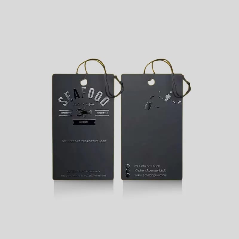 Custom Spot UV Printed Hang tags - Image 1