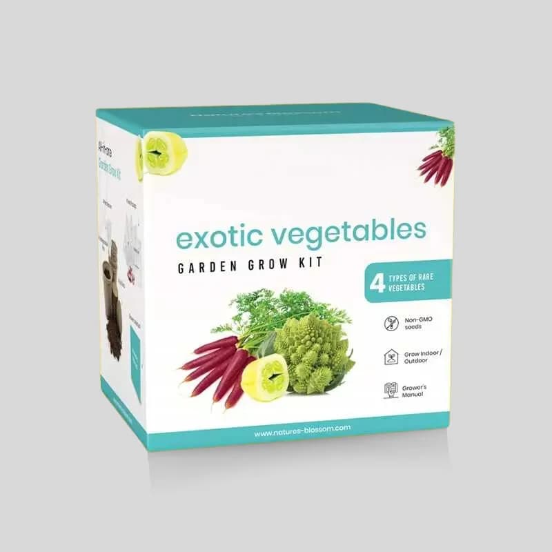 Printed Brisk custom vegetable seed boxes for organized retail packaging
